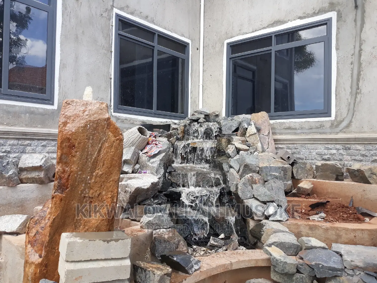 Waterfall, Fountain, Antique Bolders, Rock Garden Services.