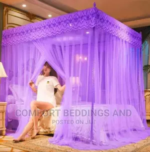 Metallic Poles Mosquito Net Purple