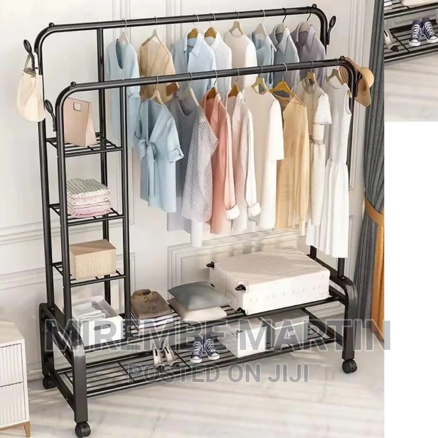 Metallic Shoe and Clothes Rack