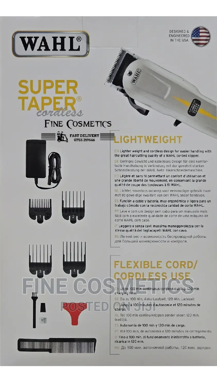 Original WAHL Cordless Super Taper Salon Rechargable Clipper