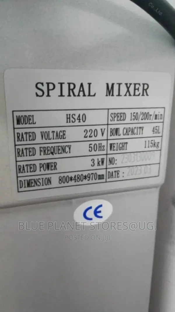 Heavy Duty 45litres Auto Spiral Dough Mixers \\ 3kw \\ Hs40.