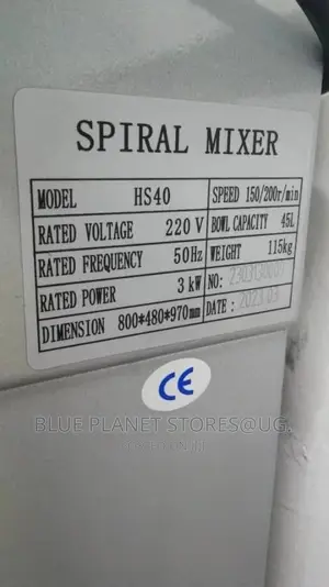 Heavy Duty 45litres Auto Spiral Dough Mixers \\ 3kw \\ Hs40.