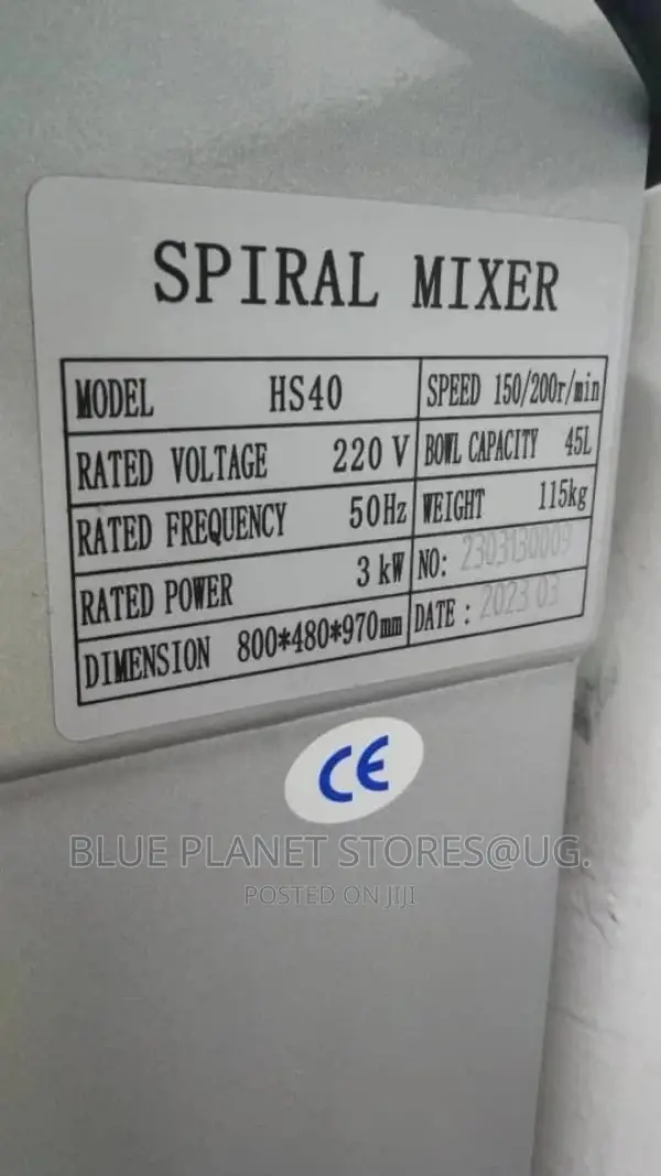 Heavy Duty 45litres Auto Spiral Dough Mixers \\ 3kw \\ Hs40.