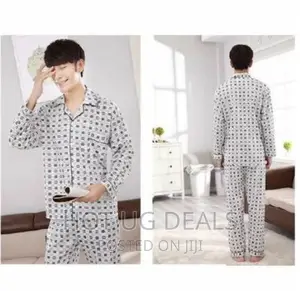 Afri Men Men Pajama Set-White/Maroon