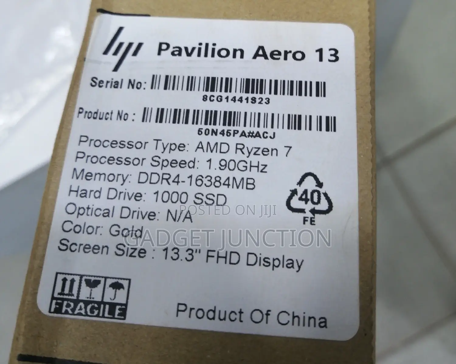 New Laptop HP Pavilion 13 16GB AMD Ryzen 7 SSD 1T