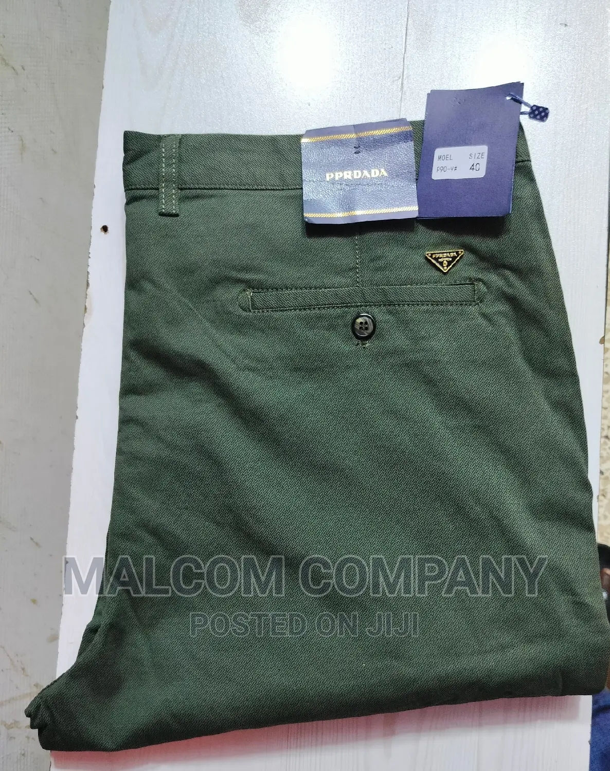 Soft Kaki Army Green Men Trousers