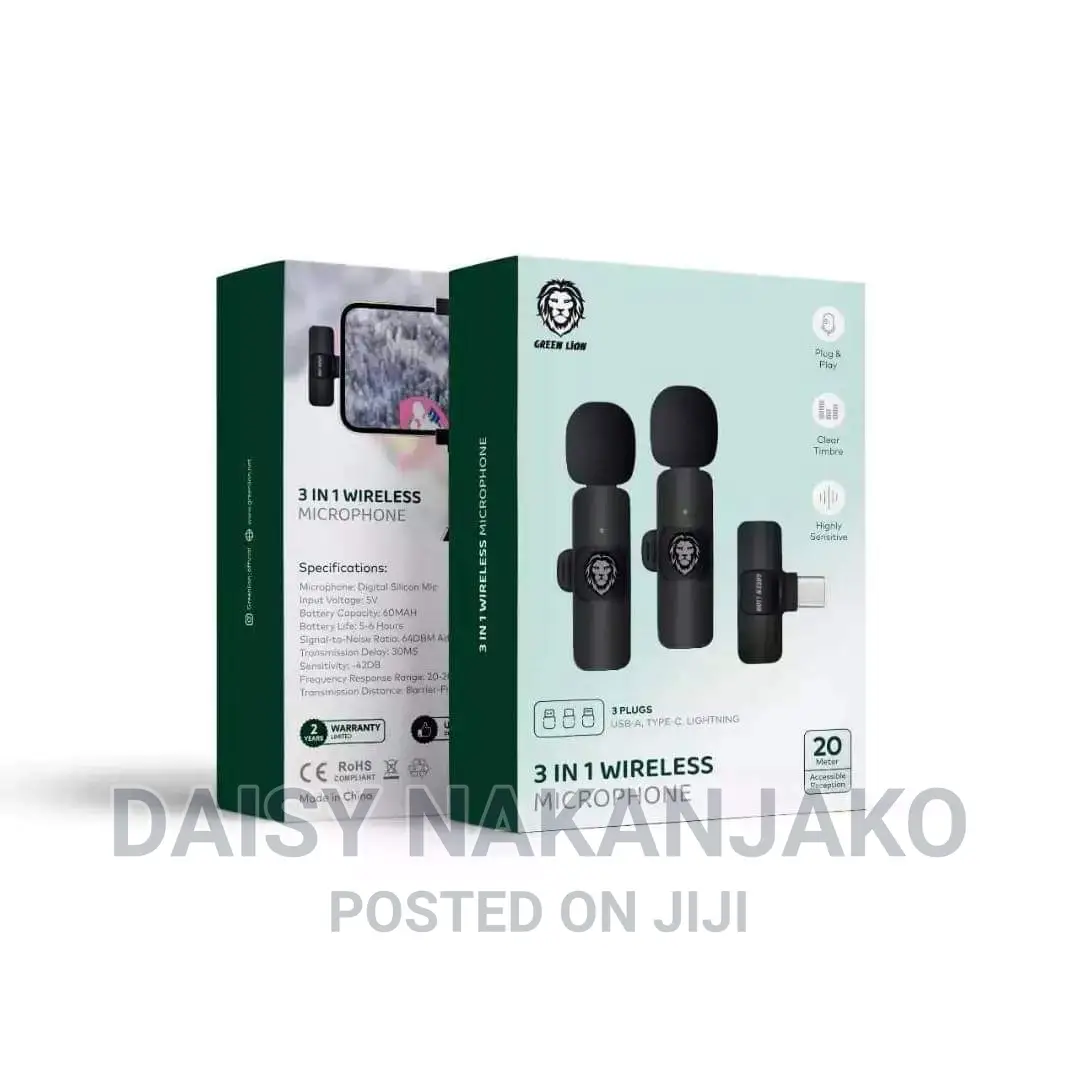 3 in 1 Green Lion Type C Wireless Microphone for Recording