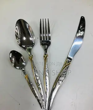 30pcs Stairs Steel Fork Knife Spoon Cutlery Set
