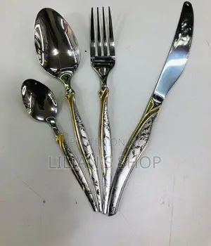 30pcs Stairs Steel Fork Knife Spoon Cutlery Set