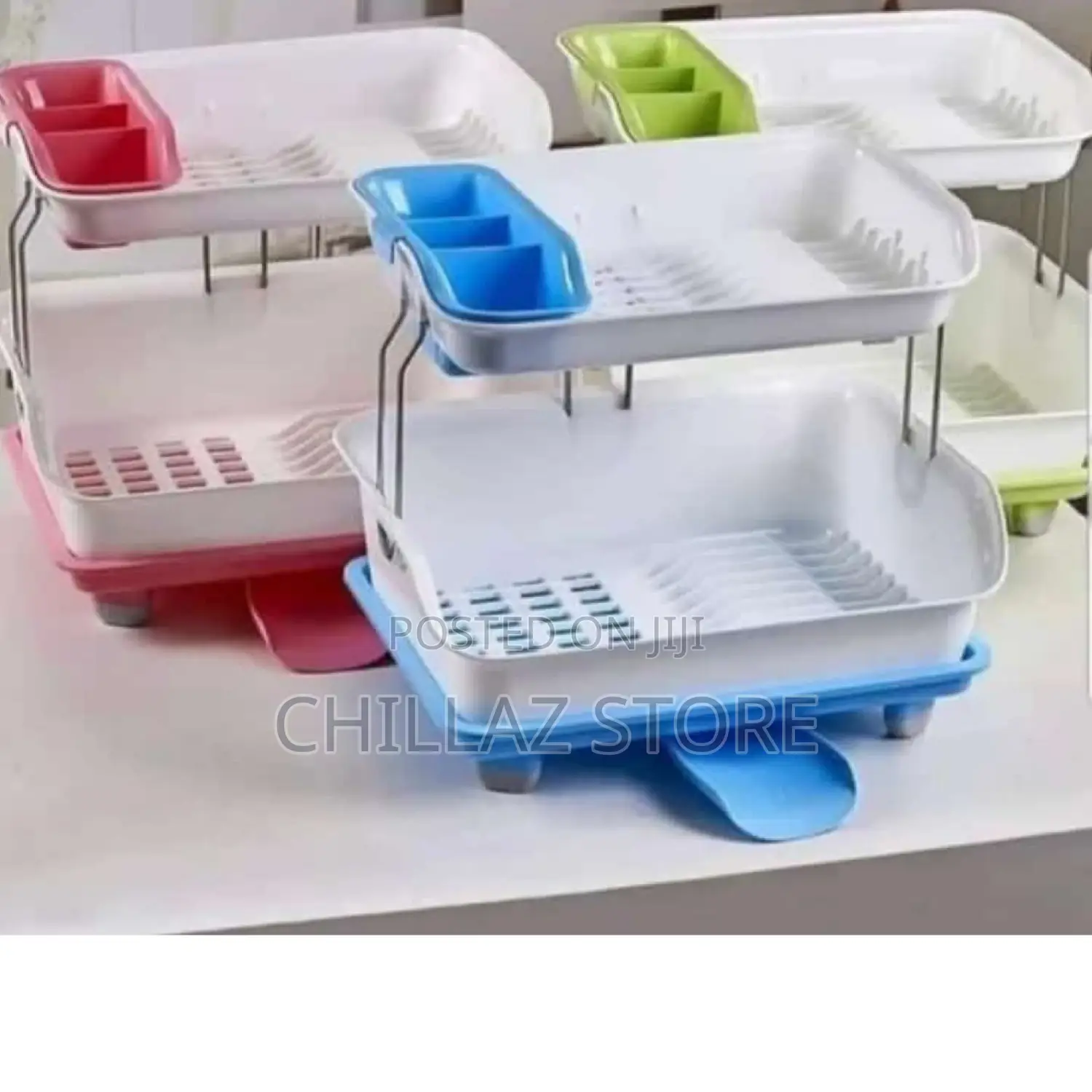 2 Tier Plastic Drain Dish Rack.
