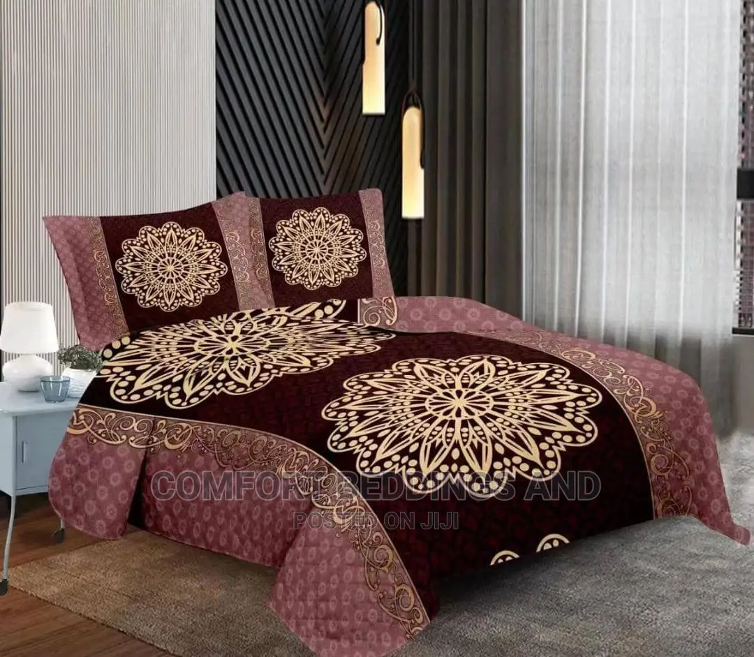 King Size Cotton Bedspread Brown