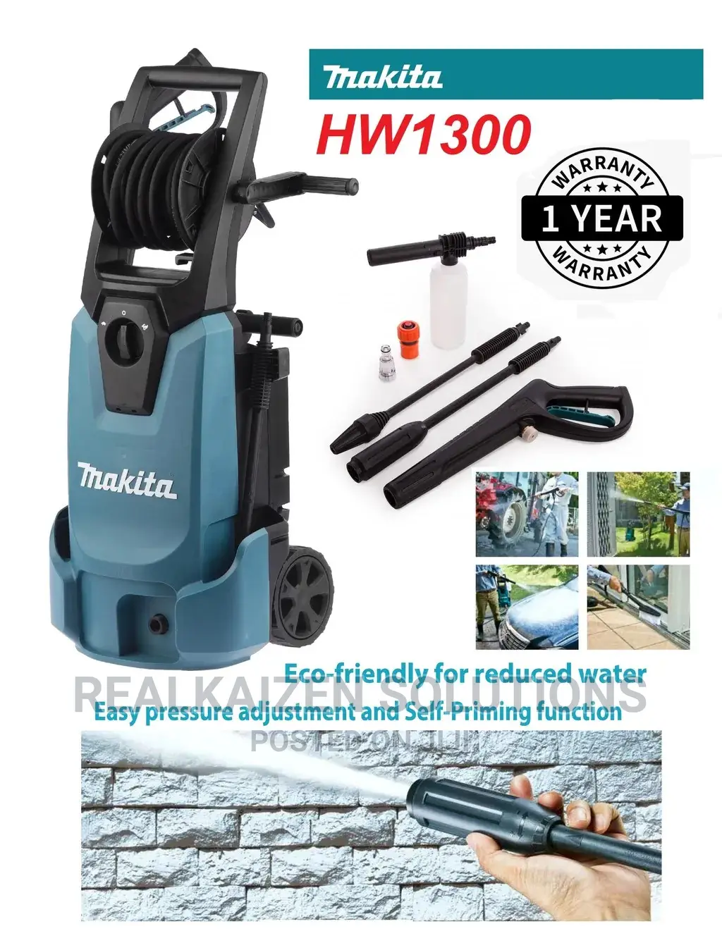 MAKITA 130bar Electric Power Jet Pressure Cleaner
1800w