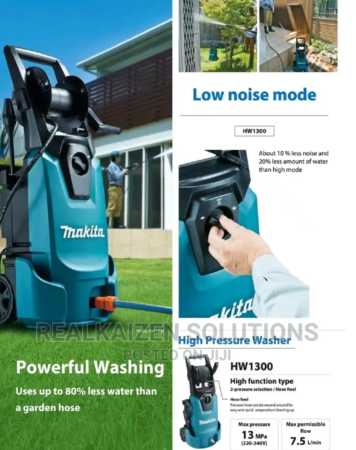 MAKITA 130bar Electric Power Jet Pressure Cleaner
1800w
