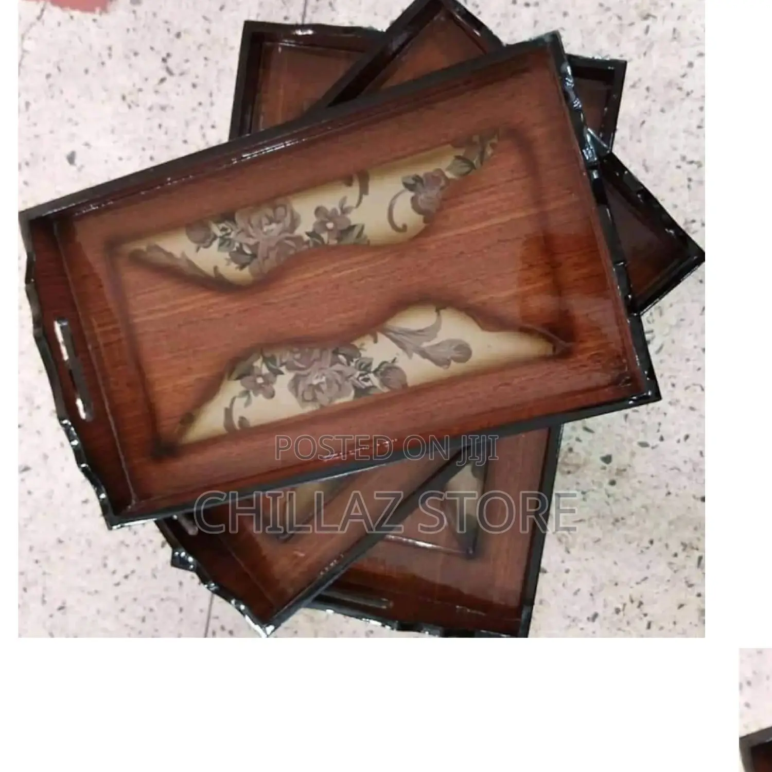 3pcs Wooden Serving Trays.