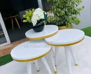 Stools White and Gold