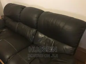 Brown Leather 3 Seater Reclining Sofa Seat