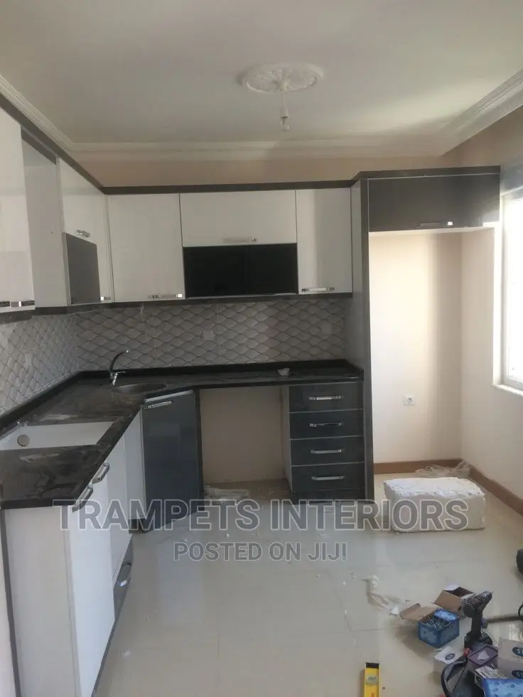 Kitchen Cabinets White and Grey