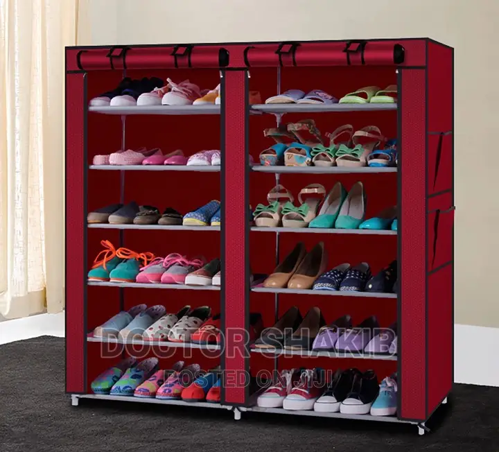 Double Layers Portable And Folding Shoe Rack