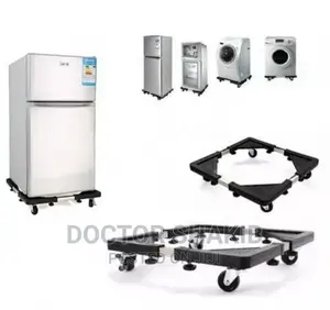 Adjustable Washing Machine and Fridge Stand Trolley
