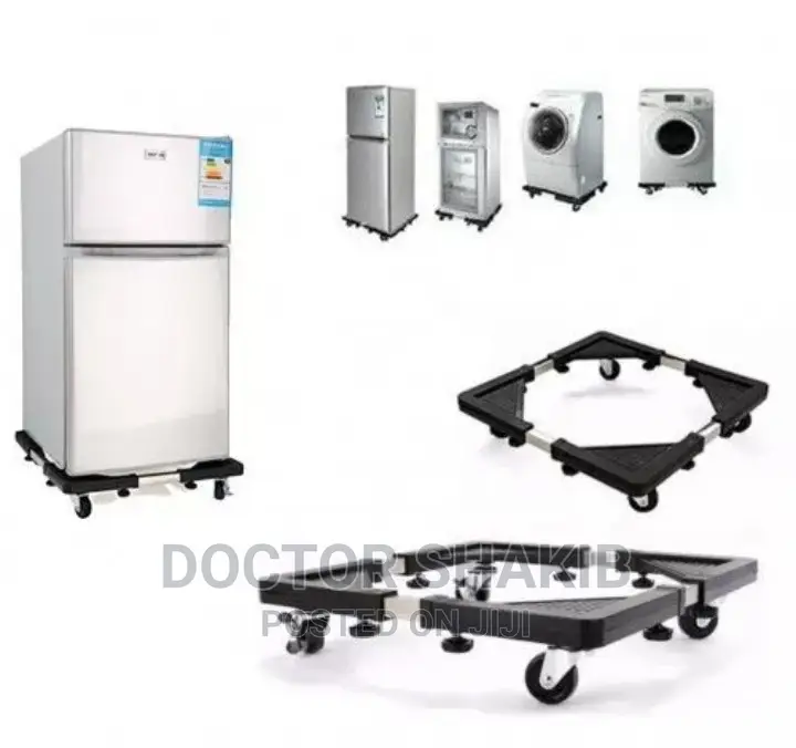 Adjustable Washing Machine and Fridge Stand Trolley