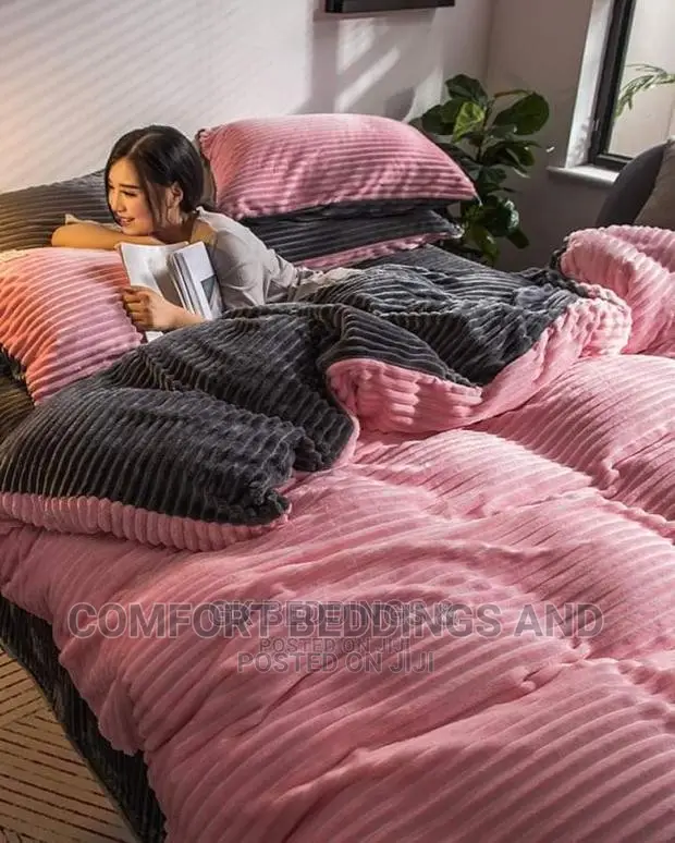 Coral Duvet With One Bedsheet and Two Pillowcases