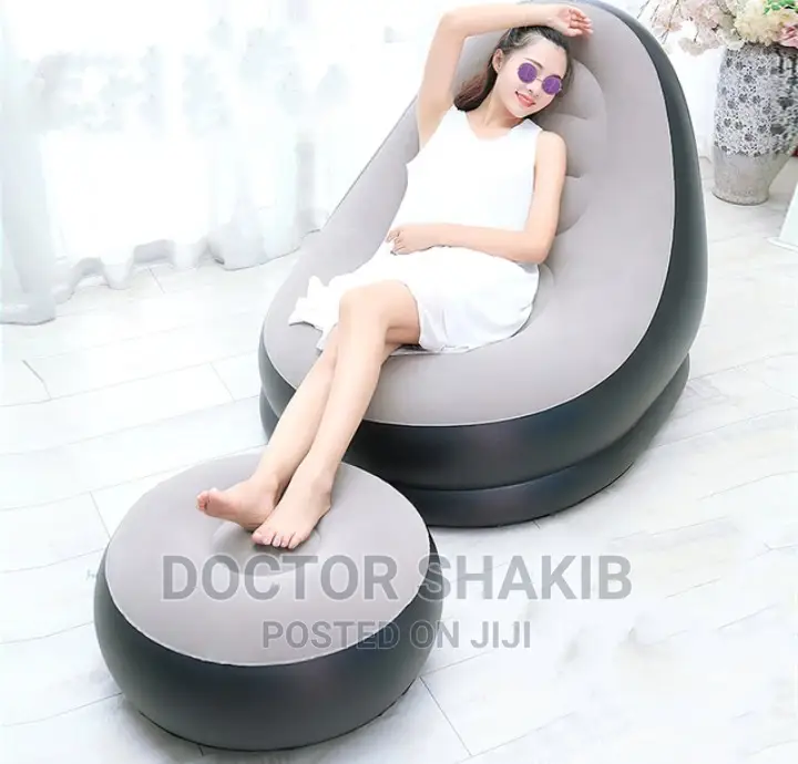 Inflatable Air Sofa Chair With Foot Stool