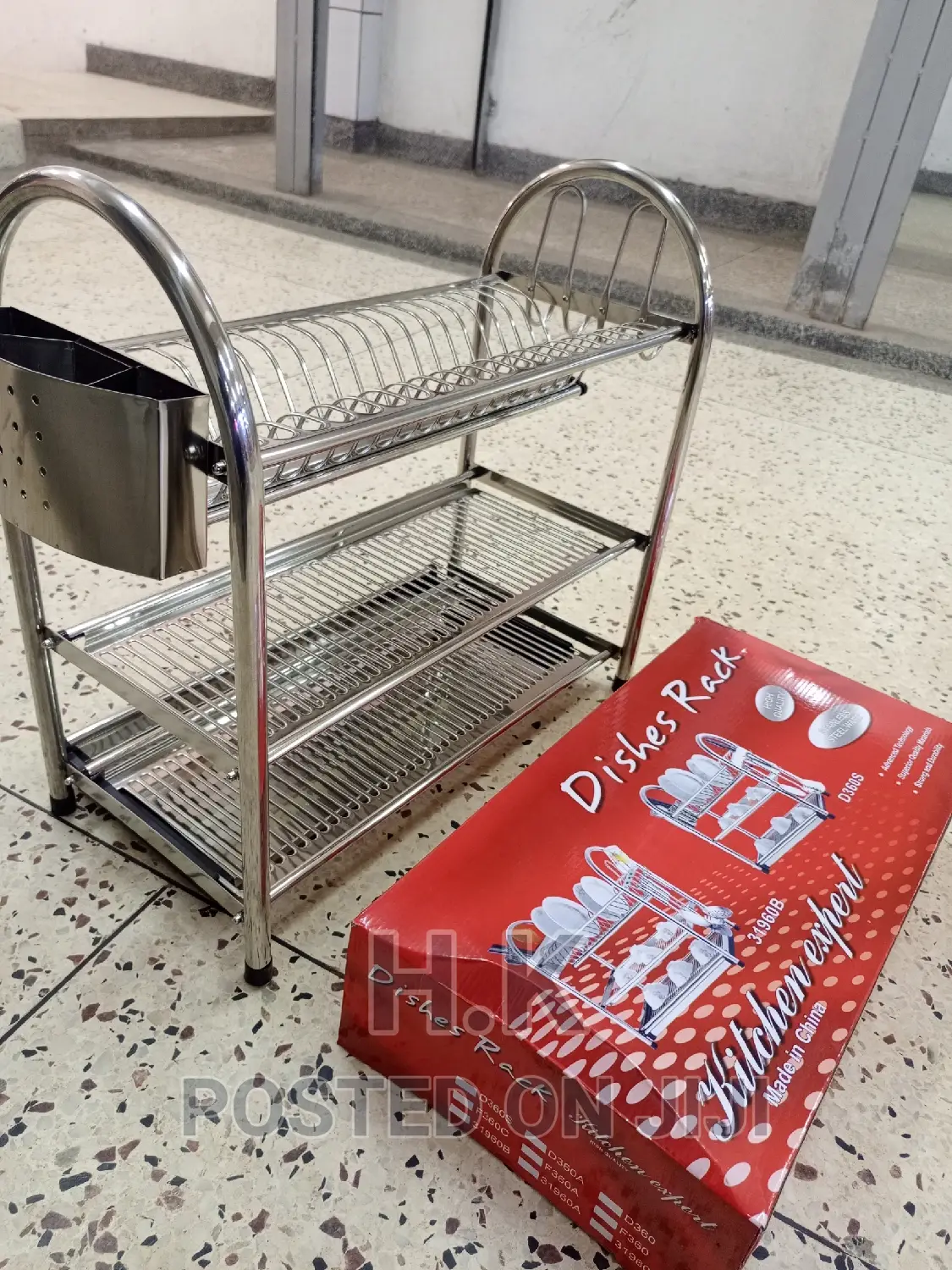 3tier Dishes Racker (Stainless Steel)