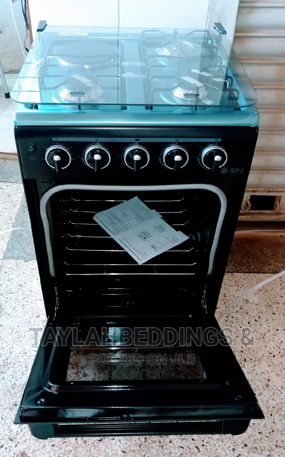 SPJ 4 Burner Gas Cooker 50x50cm – Black