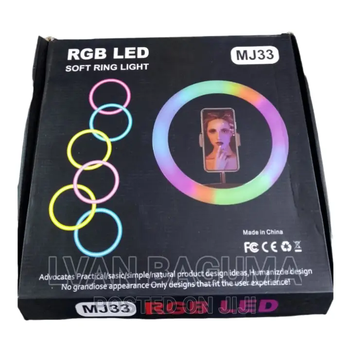 LED RGB Ring Light With Tripod Stand- Multicolor