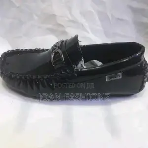 Original Boy's Shinny Mocassins -Black