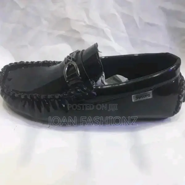 Original Boy's Shinny Mocassins -Black