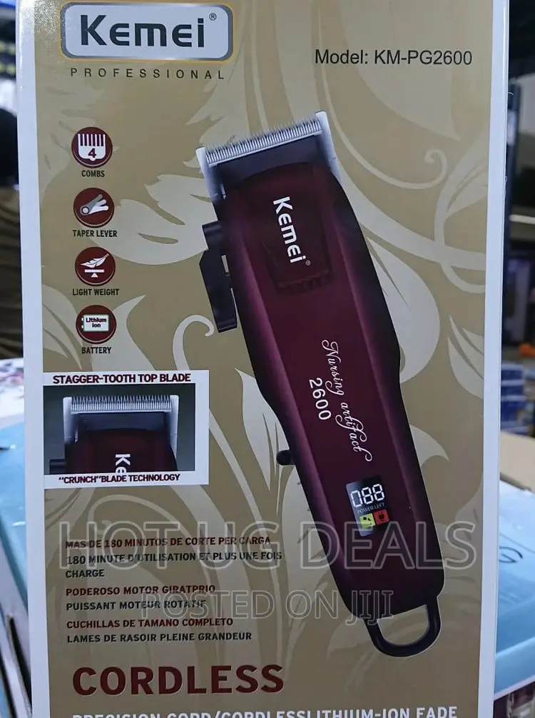 Kemei Electric Cordless Men Hair Clipper Trimmer Shaver