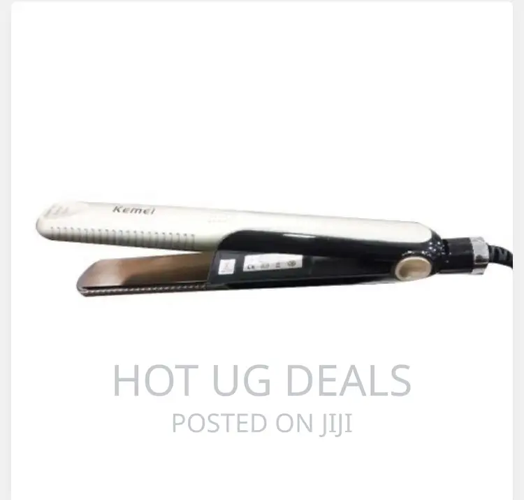 Kemei Hair Straightening Iron With Curling Function-grey
