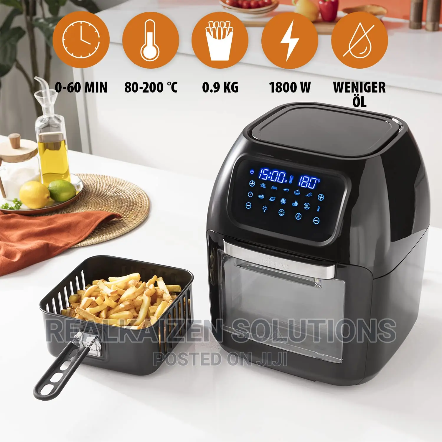 UK TRISTAR 10L Digital Multi Crispy Hot Air Fryer 1800w