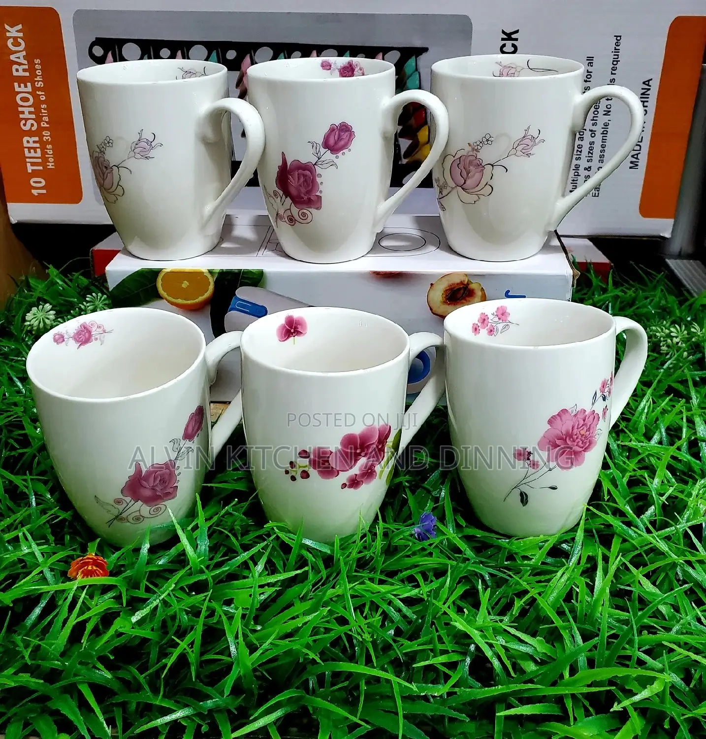 Coffee Mug Flower a Set of 6