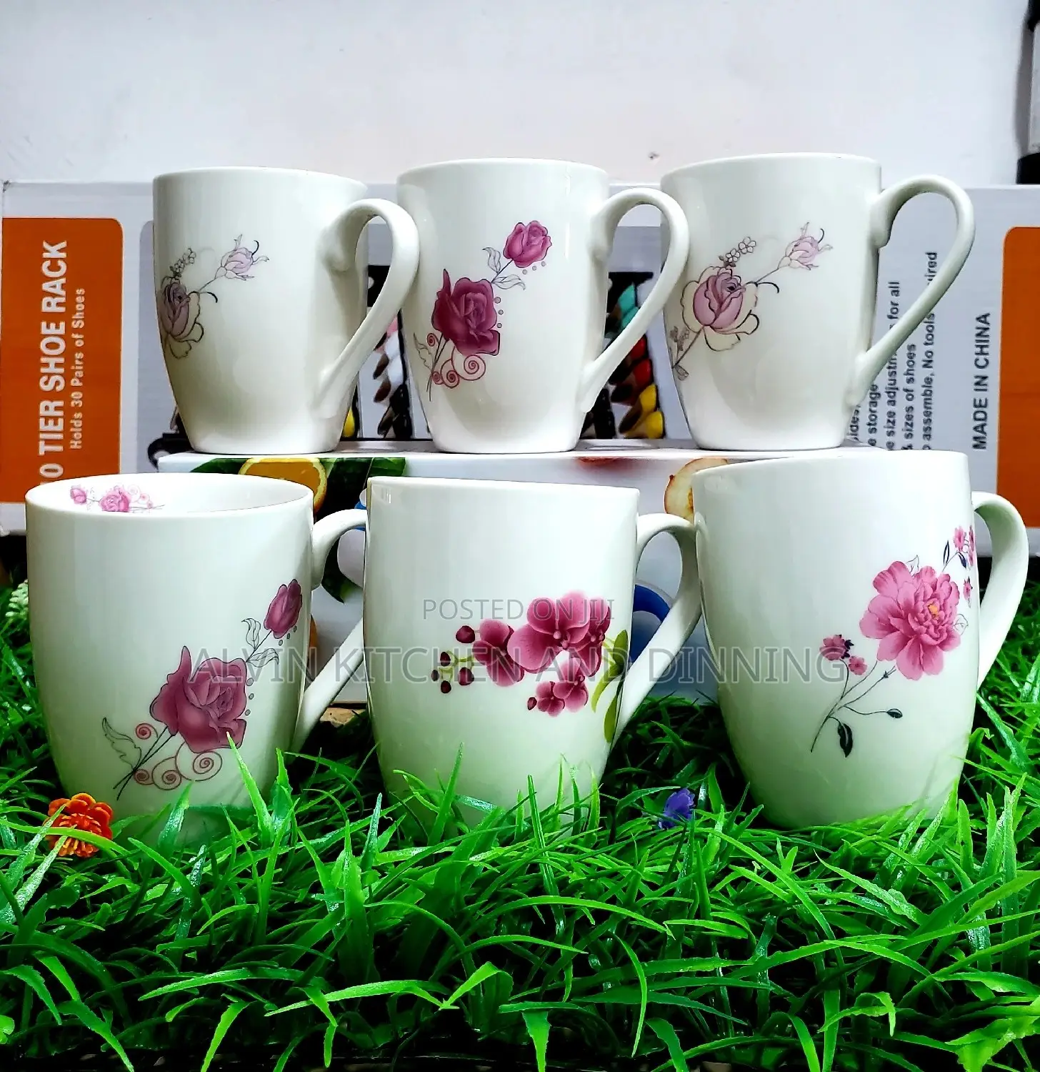Coffee Mug Flower a Set of 6