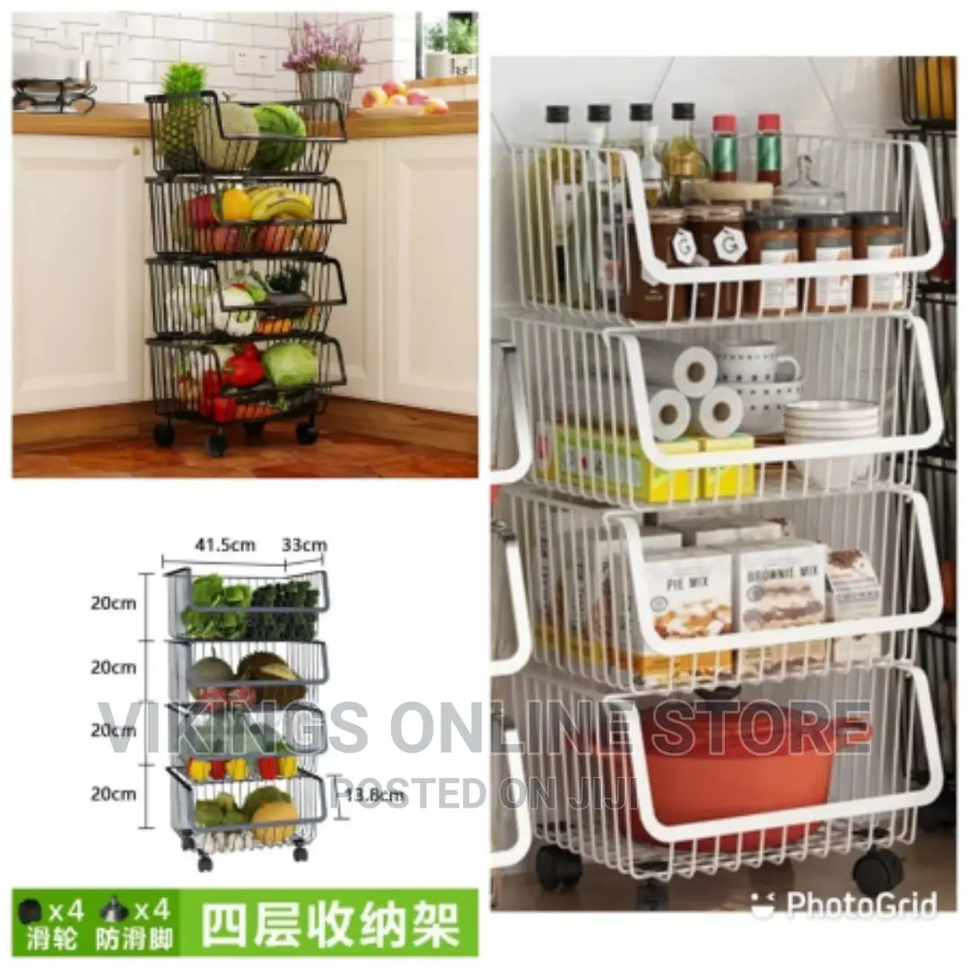 4 Tier Metallic Vegetable Multipurpose Organizer
