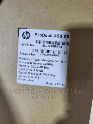 New Laptop HP ProBook 450 G8 8GB Intel Core I5 SSD 256GB