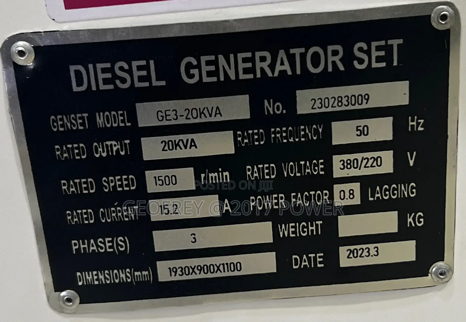 20kva Eurostar Diesel Generator Made in Uk Four Pistons