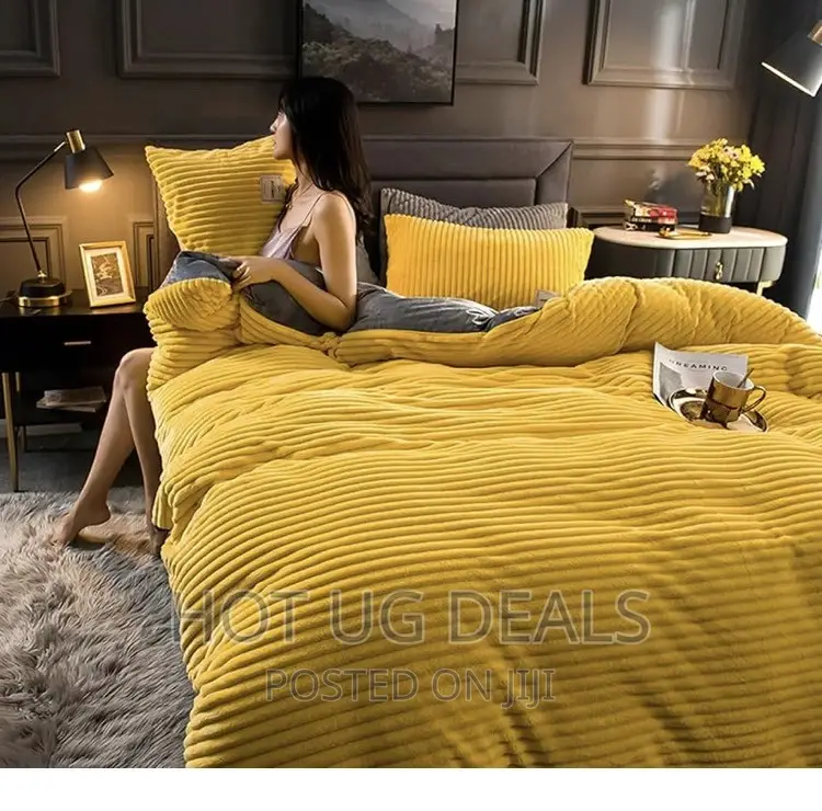 6x6 4pcs Velvet Flannel Duvet Cover With Two Pillow Cases