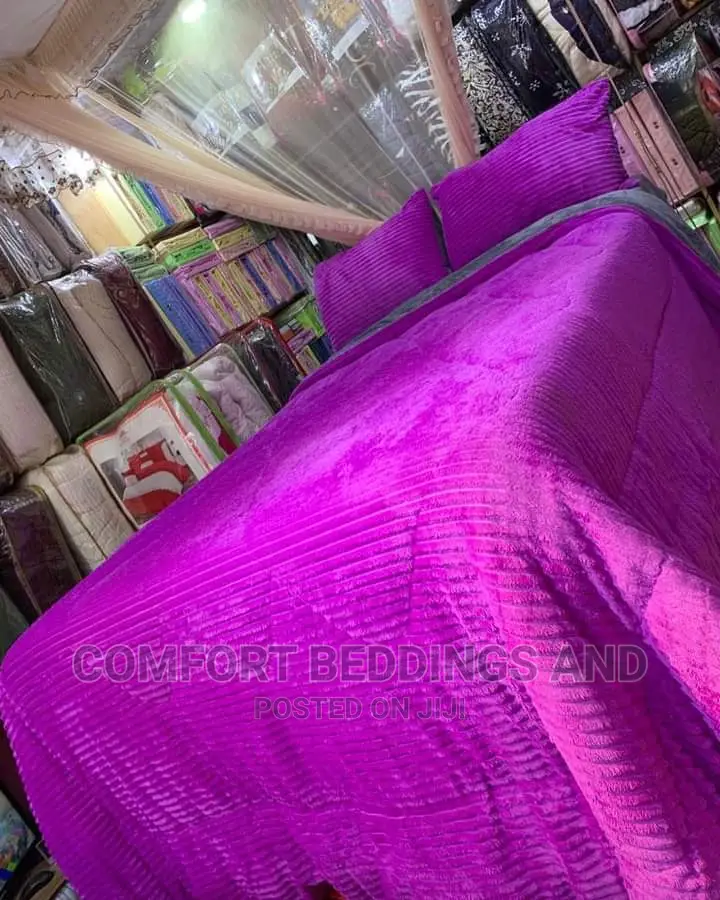 Coral Duvet Purple With One Bedsheet and Two Pillowcases