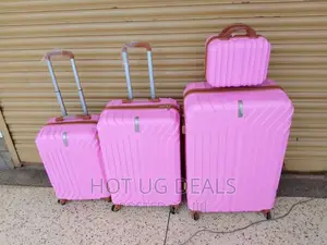 4-Wheeler Spinner Plastic Travel Suitcase Bag - Pink