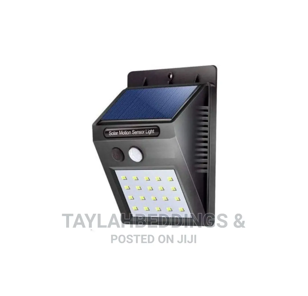 LED PIR Motion Sensor Solar Light LED Lamp - Black