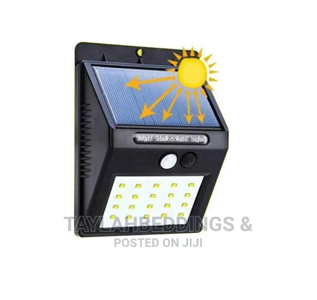 LED PIR Motion Sensor Solar Light LED Lamp - Black