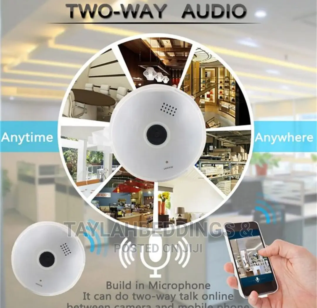 Wifi Bulb Panoramic IP Camera CCTV 1080P Lamp Light Monitor