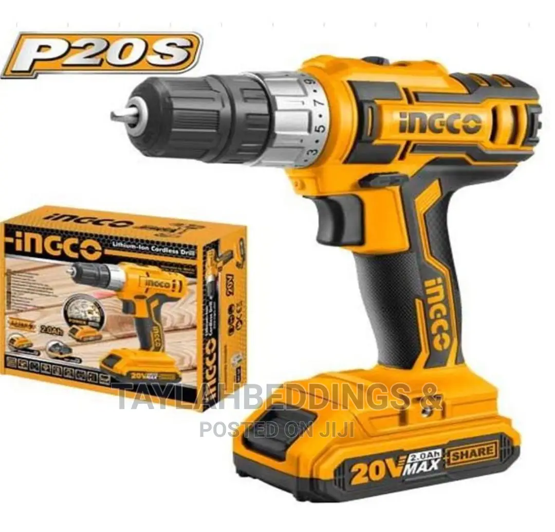 Ingco Lithium-Ion Cordless Drill Yellow Black