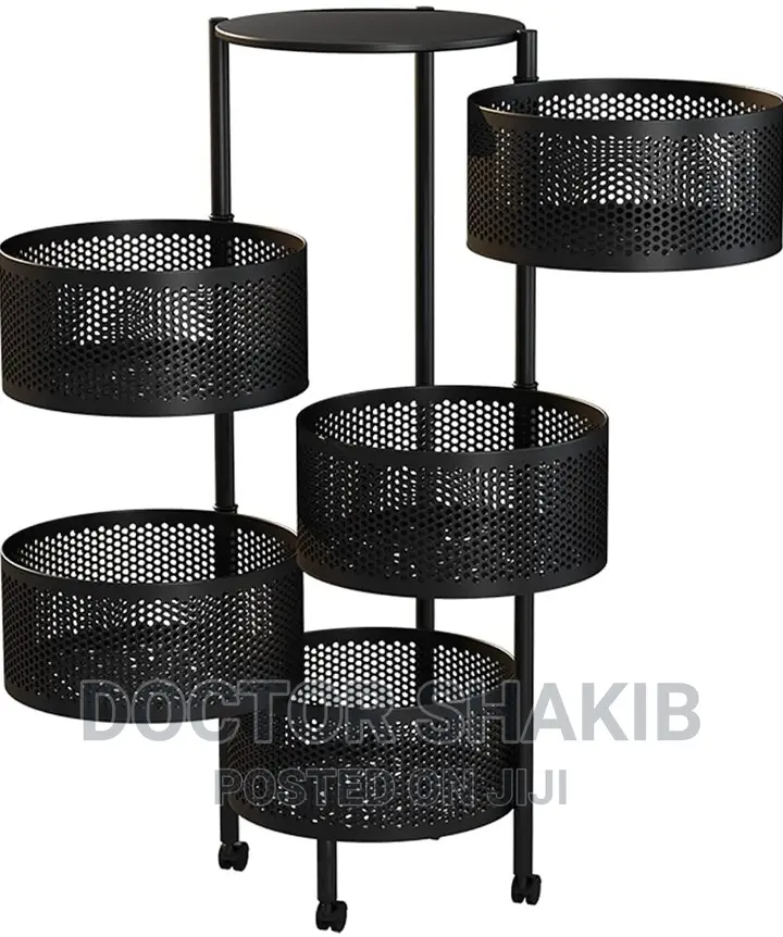 3600 Rotating Vegetable Fruit Shelf With Wheels