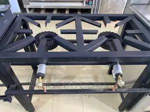 Double Commercial Cookers Full Gas 25x 50cm - Black