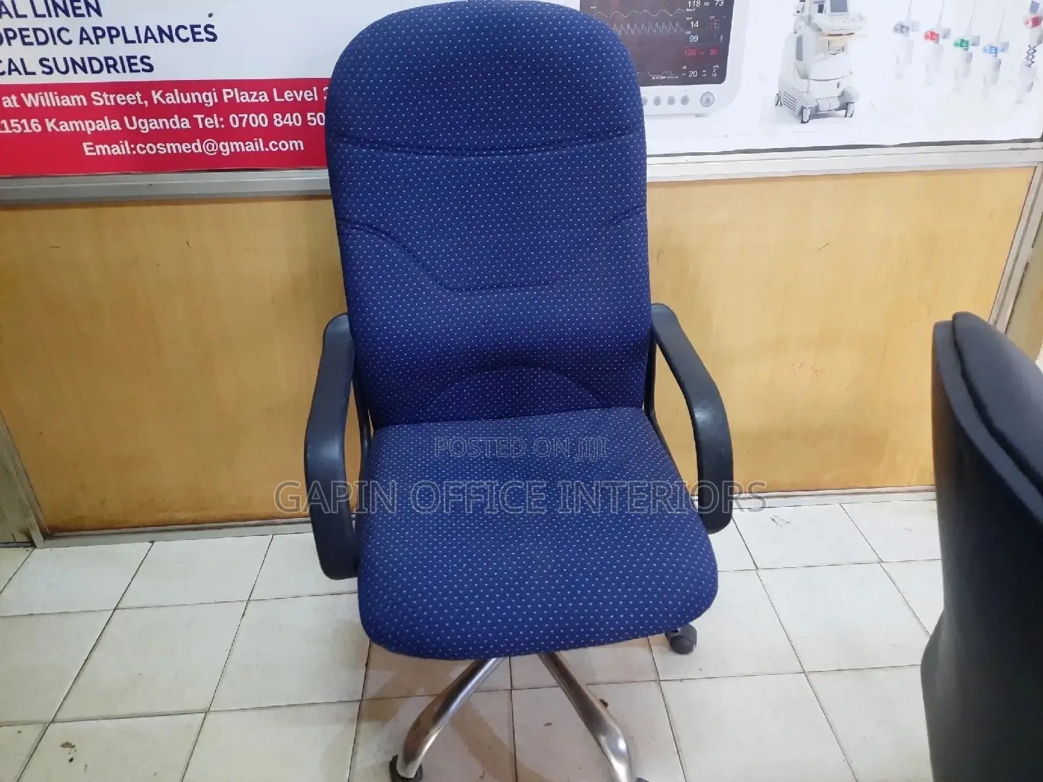 Blue High Back Chair