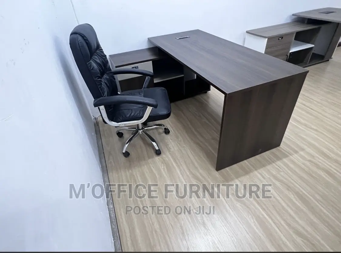 Leather Office Chair and Table (Office Set)